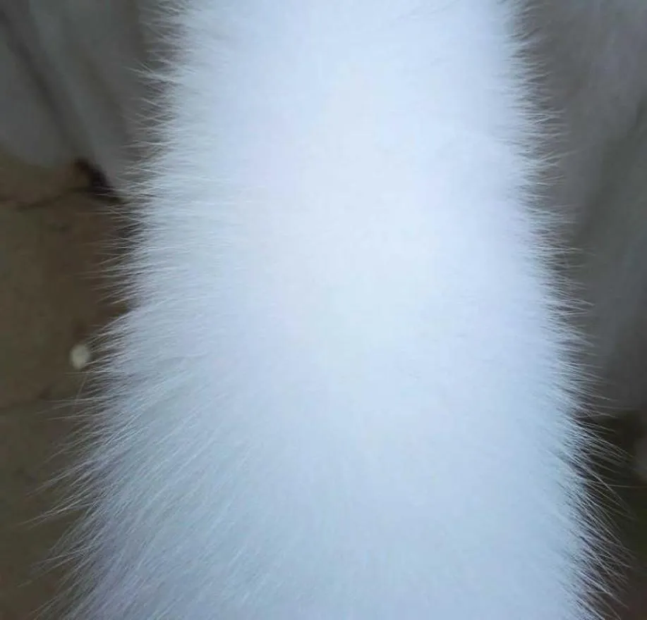 2021 inverno nuovo collo di pelliccia di volpe accessori di abbigliamento in cotone coda di volpe bianca cappello con collo di pelliccia reale H09238490480