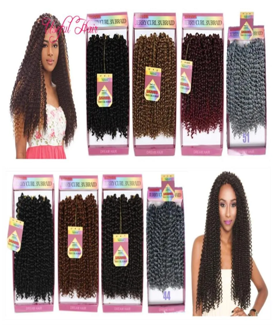 Synthetic braided deep wave 3pcpack SYNTHETIC HAIR Bouncy Curl 10inch crochet braids hair 3X BraidS Savana bohemian MARLEY BRAIDI3363814