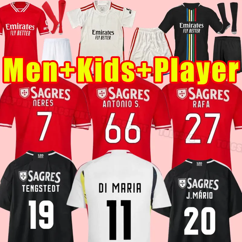 23 24 BenficaS soccer jerseys SEFEROVIC WALDSCHMIDT PIZZI RAFA G.RAMOS 2023 2024 Home Away Men kids kit Football shirts OTAMENDI Kokcu Di Maria fans player