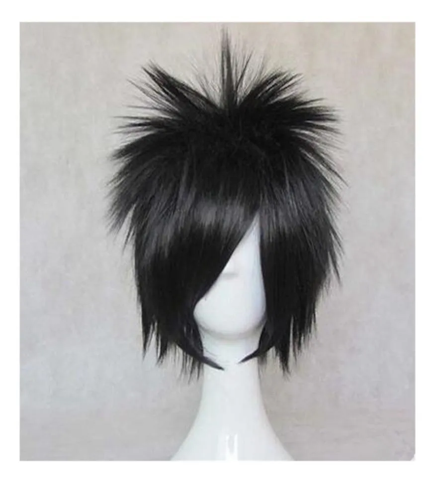 アニメコスプレウィッグwig sasukeブラックショートシンセティックヘアメンハロウィーンヘア4259406