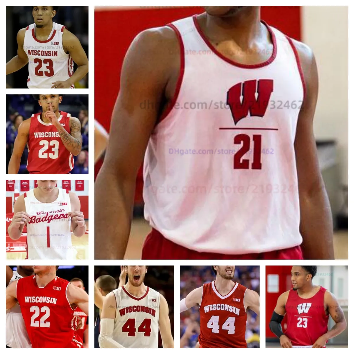 Customzied Chris Hodges Wisconsin Badgers Basketball Jersey Custom Alla namn nummer män kvinnor ungdomströjor alla sömda Markus Ilver Jack Janicki Max Klesmit