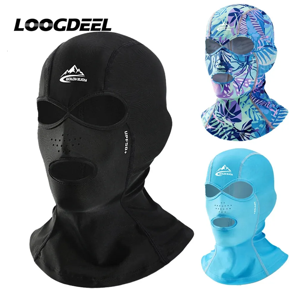 Loogdeel ciclismo balaclava respirável gelo seda pesca facekini esportes ao ar livre máscara facial pescoço proteger protetor solar headwear unisex 240102