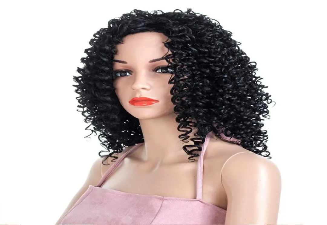 Euro Amierican Fashion Afro curly Back Fluffy hair wig0124522193