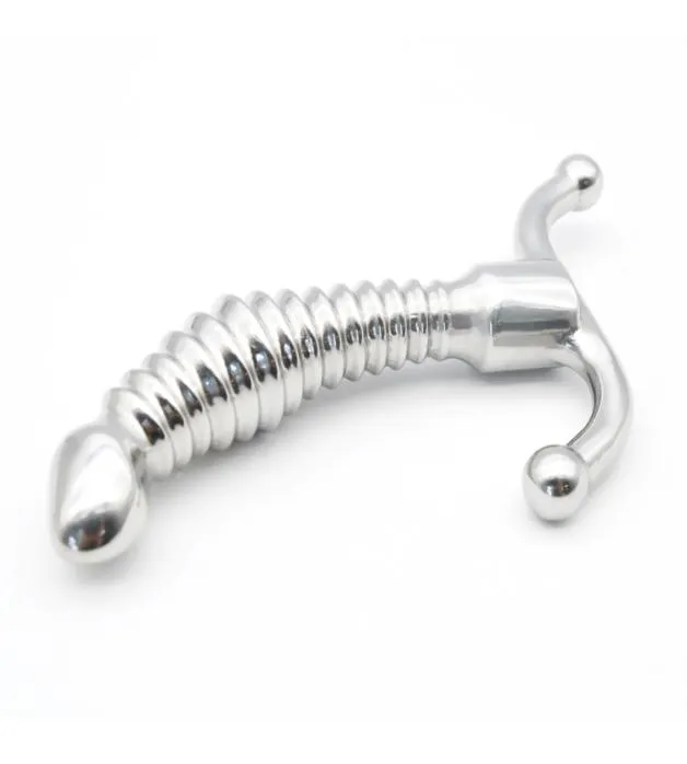 Male Female Stainless Steel Small Anal Plug Threaded Prostate Massager Unisex Short Metal Whorl Butt Stopper Sexy Toys DoctorMonal3908079
