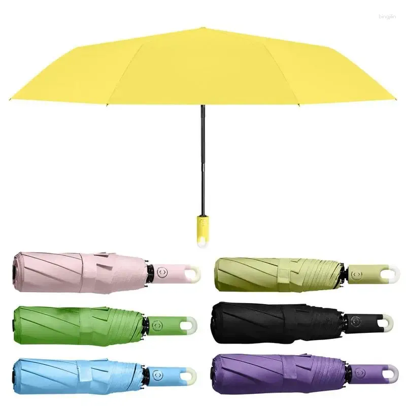 Parapluies 3 fois automatique parasol hommes femmes coupe-vent compact résistant à la pluie en tissu haute densité