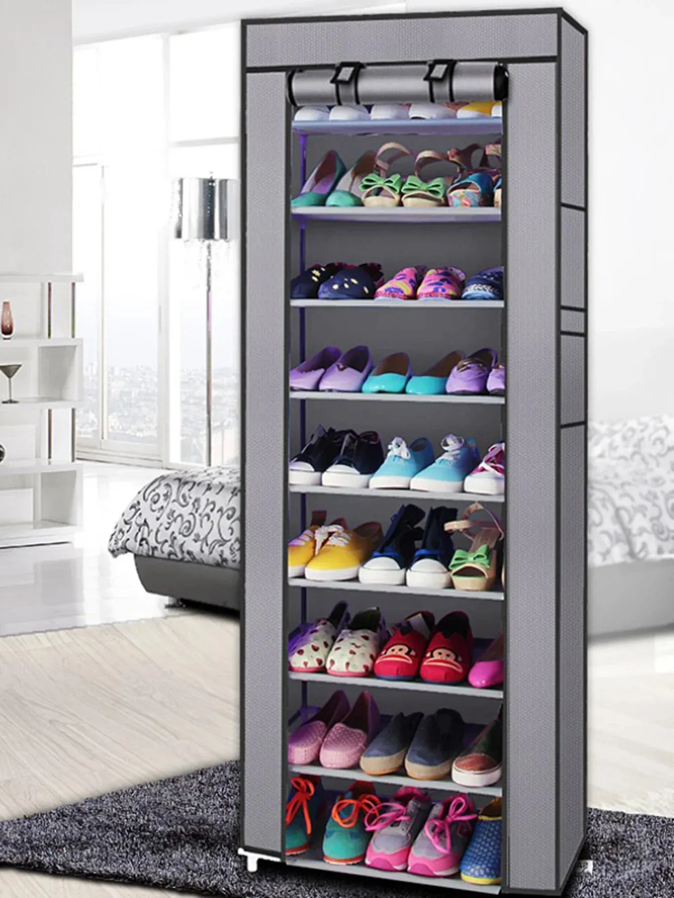 6810Layers Shoe Cabinet Organizer Stand Holway Saving Space Dammtät tyghylla Hemmöbler förvaringsställ 240102