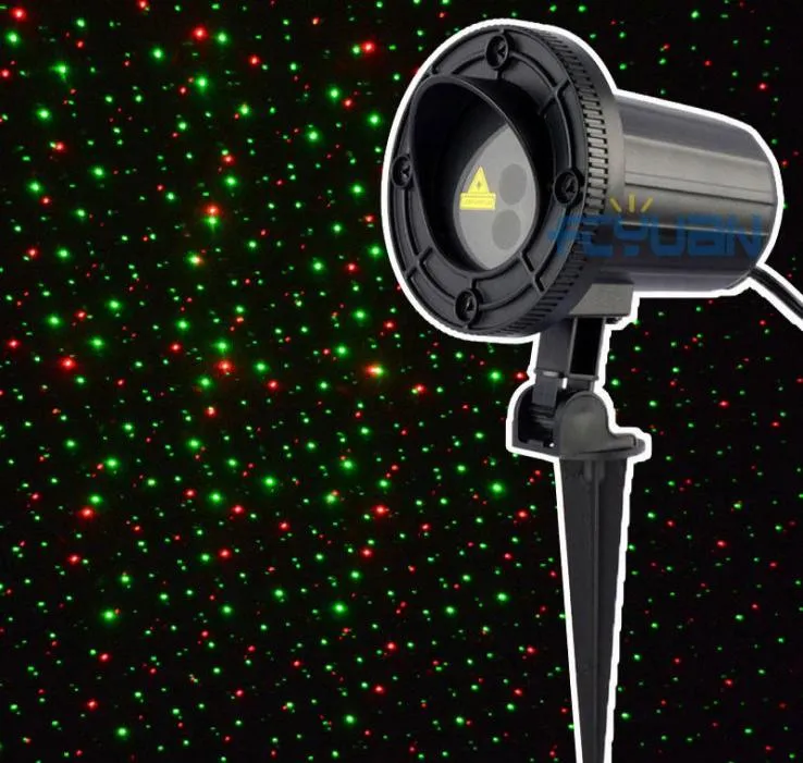 Lumières laser de Noël en plein air rouge vert étanche projecteur de lumière de luciole statique loi de jardin de vacances 110v projecteur de lumière elfe 1424966