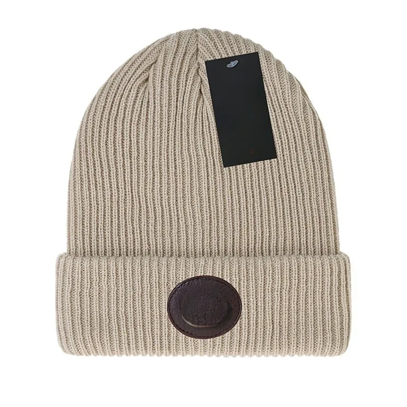 2023 Diseñador de invierno Gorro de punto Gorro de lana Mujeres Tejer Gorros cálidos gruesos Sombreros Gorro femenino 17 colores a10