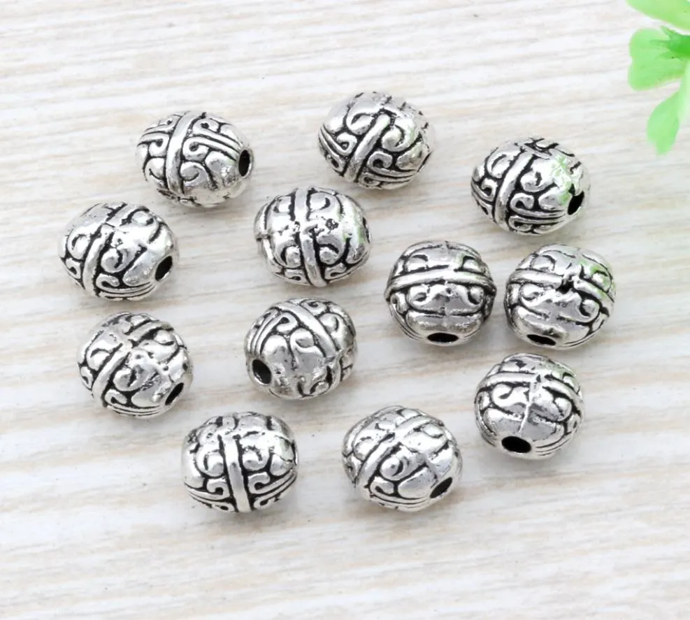 200pcs 골동품 실버 합금 절묘한 스페이서 비드 75x8mm 피트 유럽 스타일의 매력 팔찌 목걸이 1478010