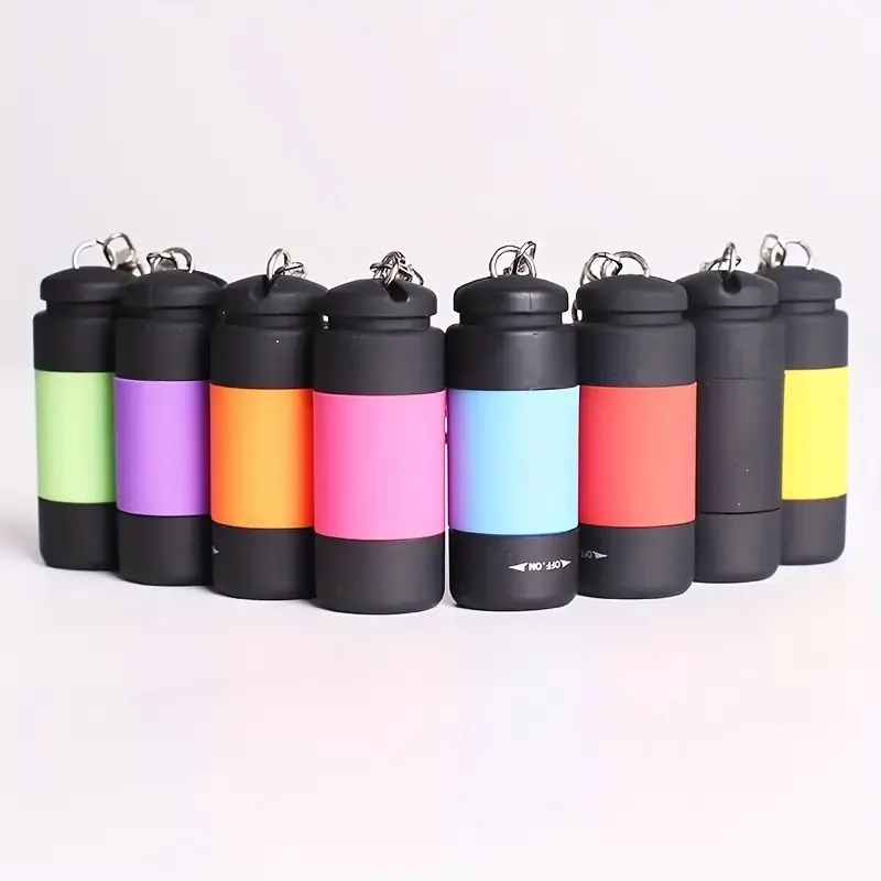 Portable LED Light, USB Rechargeable Outdoor Waterproof Keychain Flashlight, Multicolor Mini Flashlight