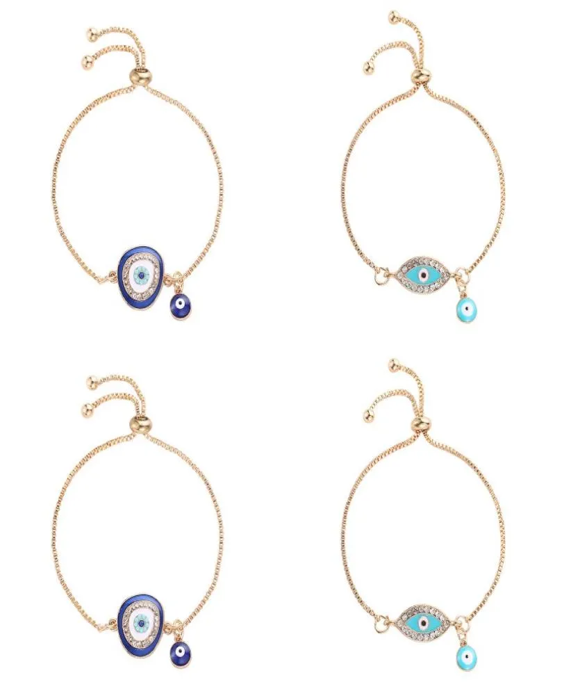 2020 Türk şanslı mavi kristal kötü göz bilekleri kadınlar için el yapımı altın zincirleri şanslı mücevher bilezik kadın takı 71 r29595399