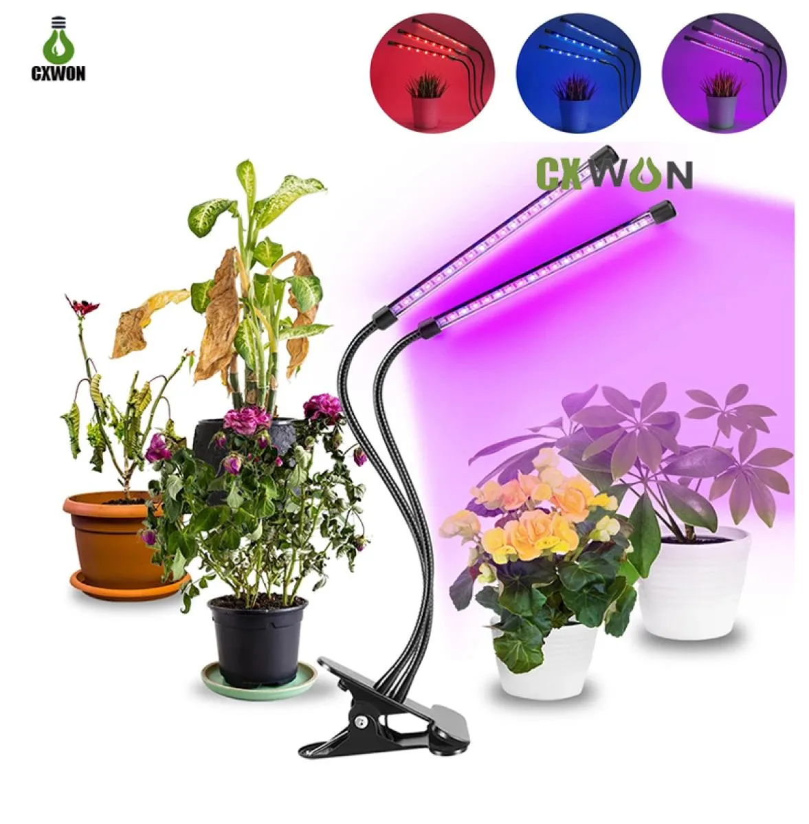 36W LED Grow Light 5V USB Phyto Lampフルスペクトル植物植物ライトを制御します苗の花の家の家の植物3417821