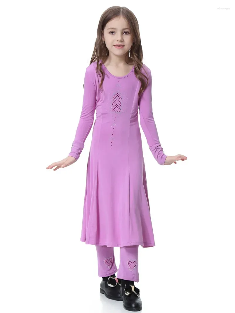 Ethnic Clothing Cute Muslim Children Abaya Kids Long Dresses Girl Dress Robe Gowns Kimono Jubah Ramadan Middle East Arab Islamic