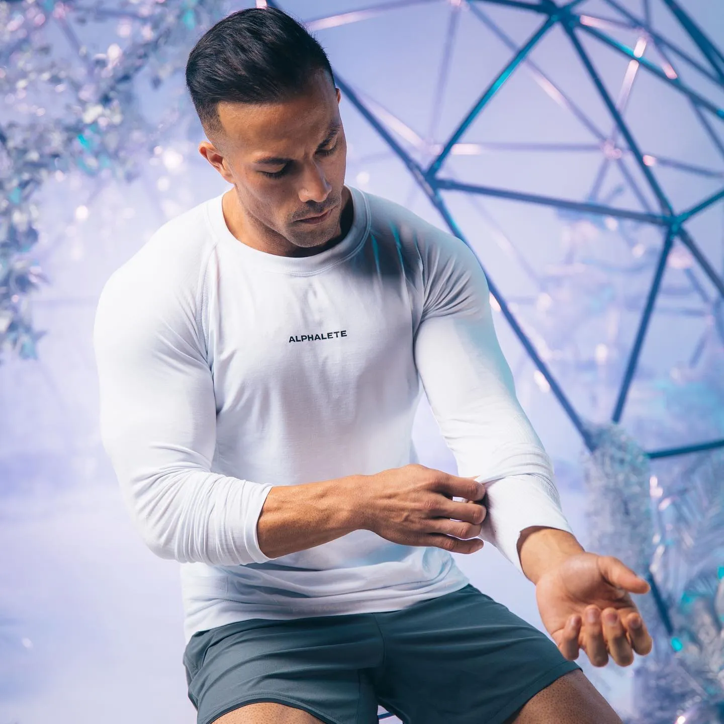 Sprężyna fitness mięśni i jesień nowe męskie sportowe ćwiczenia biegowe Slim Fit Elastyczne bawełniane t-shirt z długim rękawem