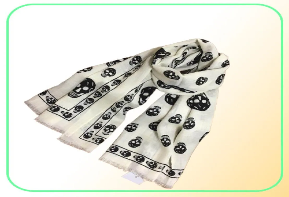 Wholeclassic imprimé crânes motif laine matériel femmes039s écharpe foulards pashmina châle taille 180cm 65cm2185002