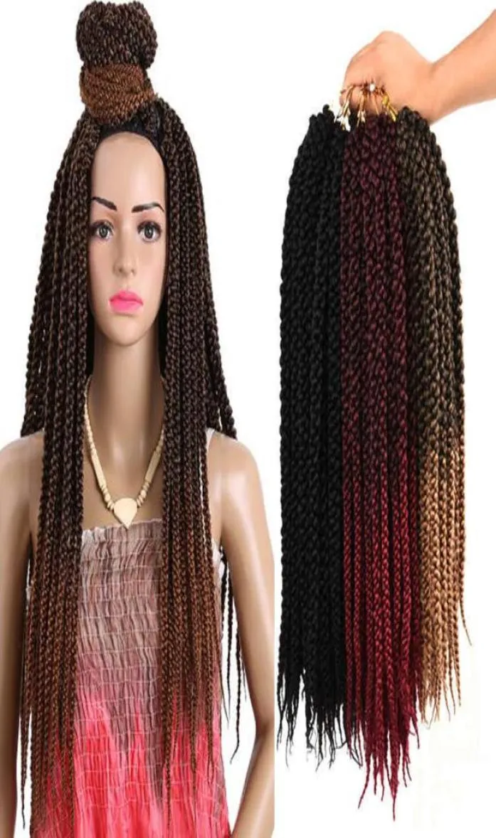 Crochet Box Trecce Capelli 3 confezioni 22 pollici lunghi Pres Style Ombre Jumpo Box Trecce 3X Capelli medi all'uncinetto Capelli intrecciati sintetici4454924