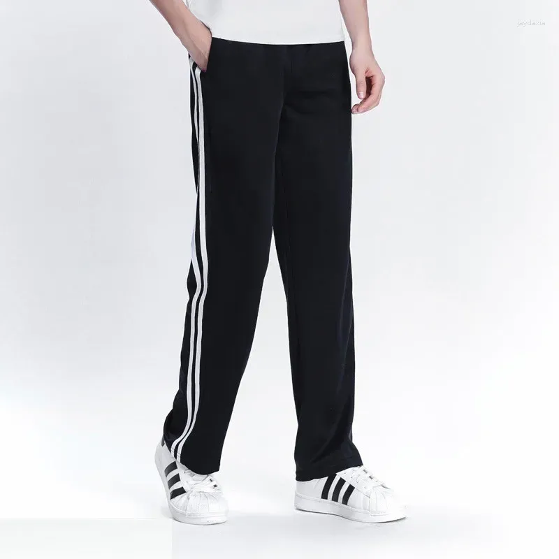 Pantalons pour hommes 2024 printemps été pantalon de survêtement décontracté hommes pantalons de base survêtement bande latérale mince vêtements de sport respirants piste