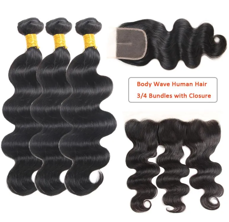 Mink Brazilian Human Hair Body Waves Bundles with Frontal Human Hair Wet Wavy Bundles with Closure Brazilian Hair Weave Extensions6362394