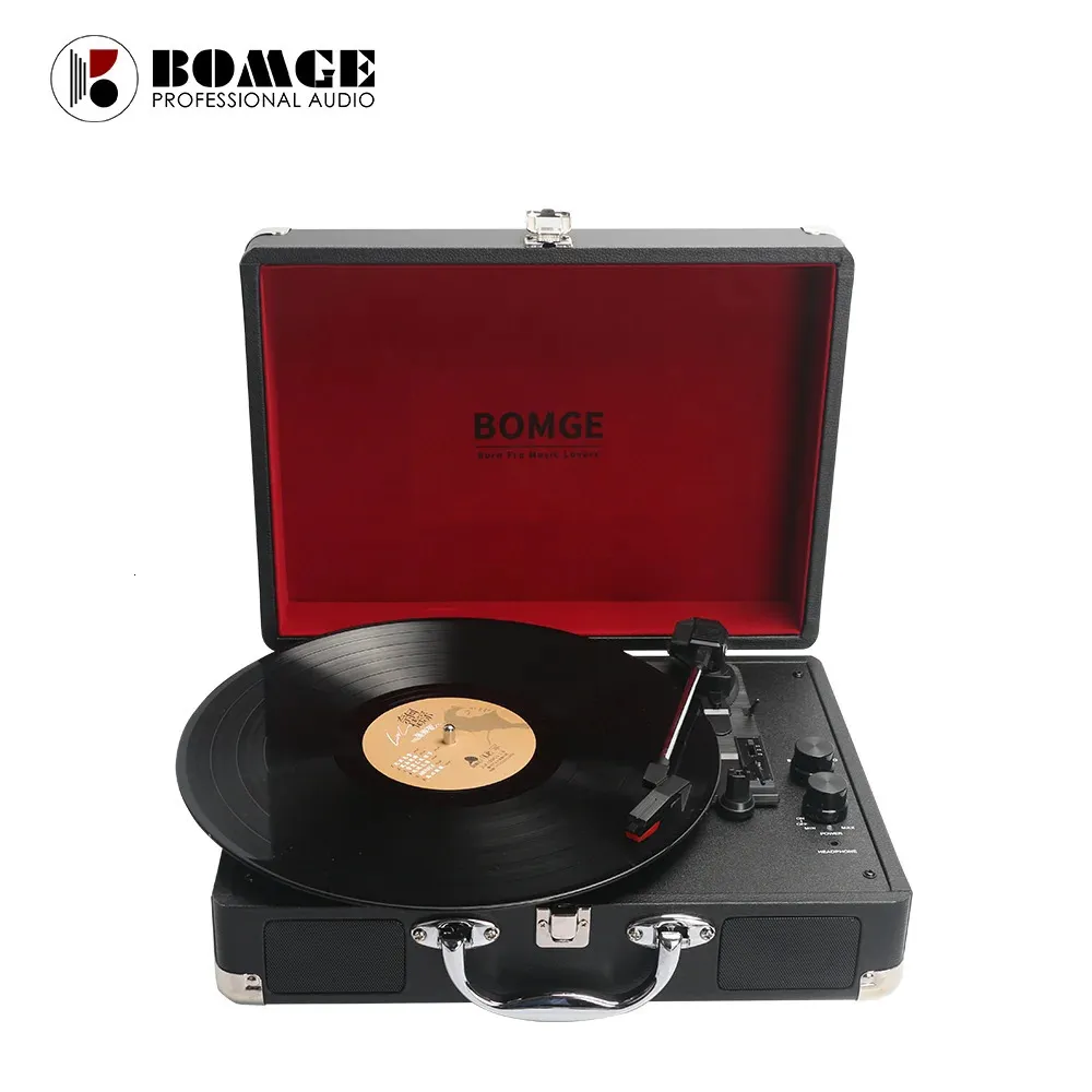 Bomge Vintage 3 Speed Bluetooth Classical Phonograph Record Playerが組み込まれています|アップグレードされたターンテーブルオーディオサウンド240102