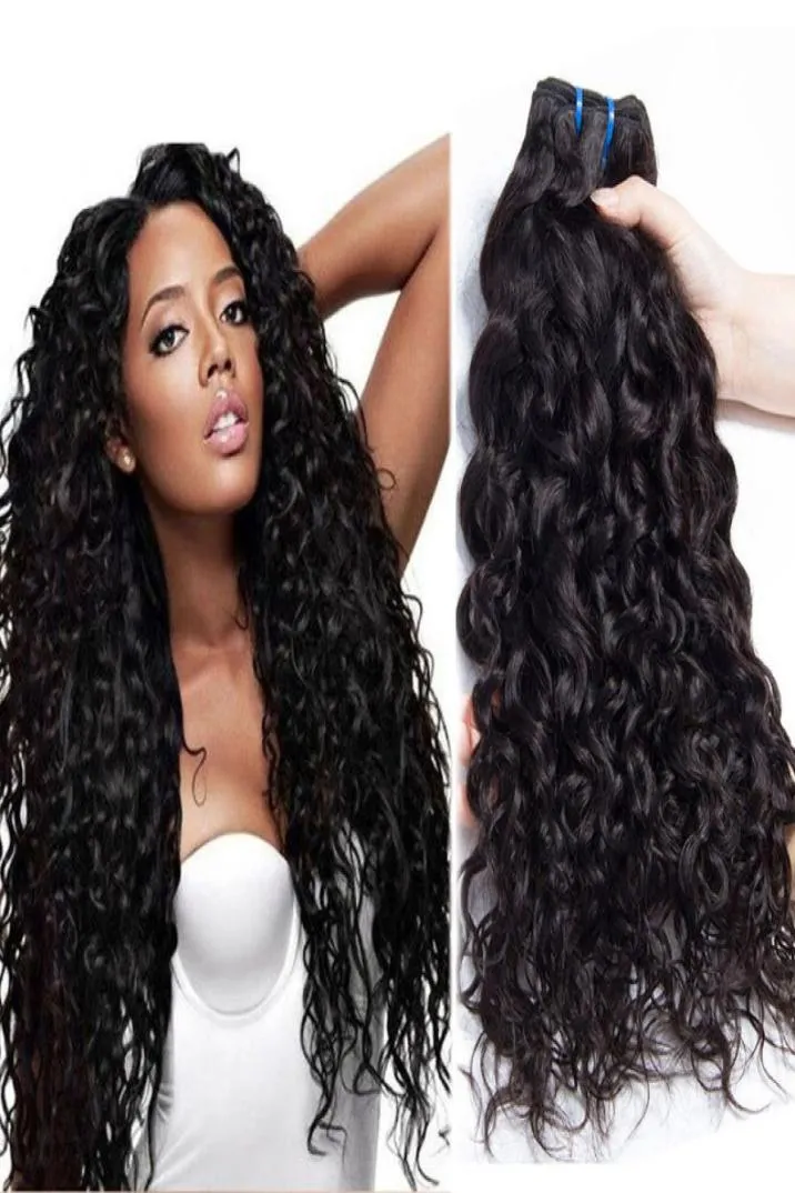 Non transformés brésiliens humains Remy cheveux vierges vague naturelle cheveux tisse Extensions de cheveux couleur naturelle 100gbundle double trames 3Bund6705965