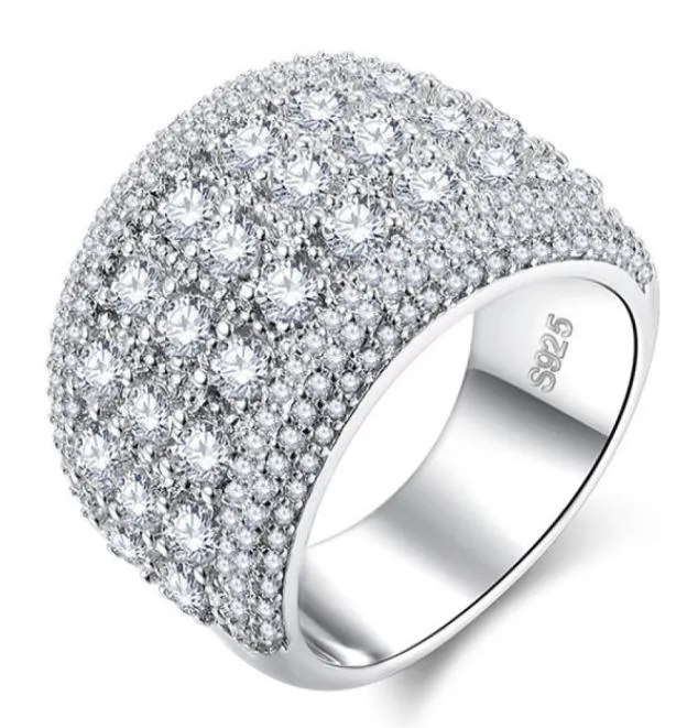 Nowy mody cyrkon męski Diamond Wysokiej jakości pierścionki zaręczynowe dla kobiet srebrna biżuteria na obrączkę 13771039