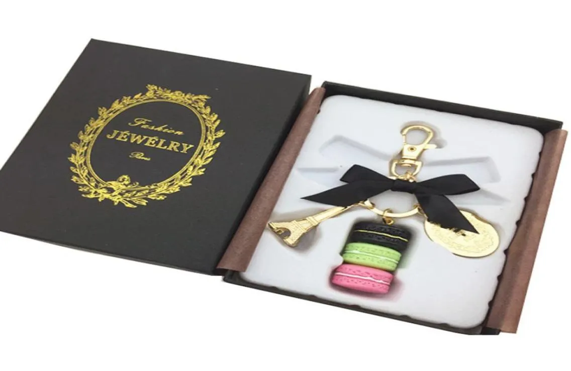 합금 금도 도금 프랑스 Laduree Macaroon Macaron Effiel Tower Keychain Fashion Keyring Key Chain Bag Charm Fashion Accessories W 1092559