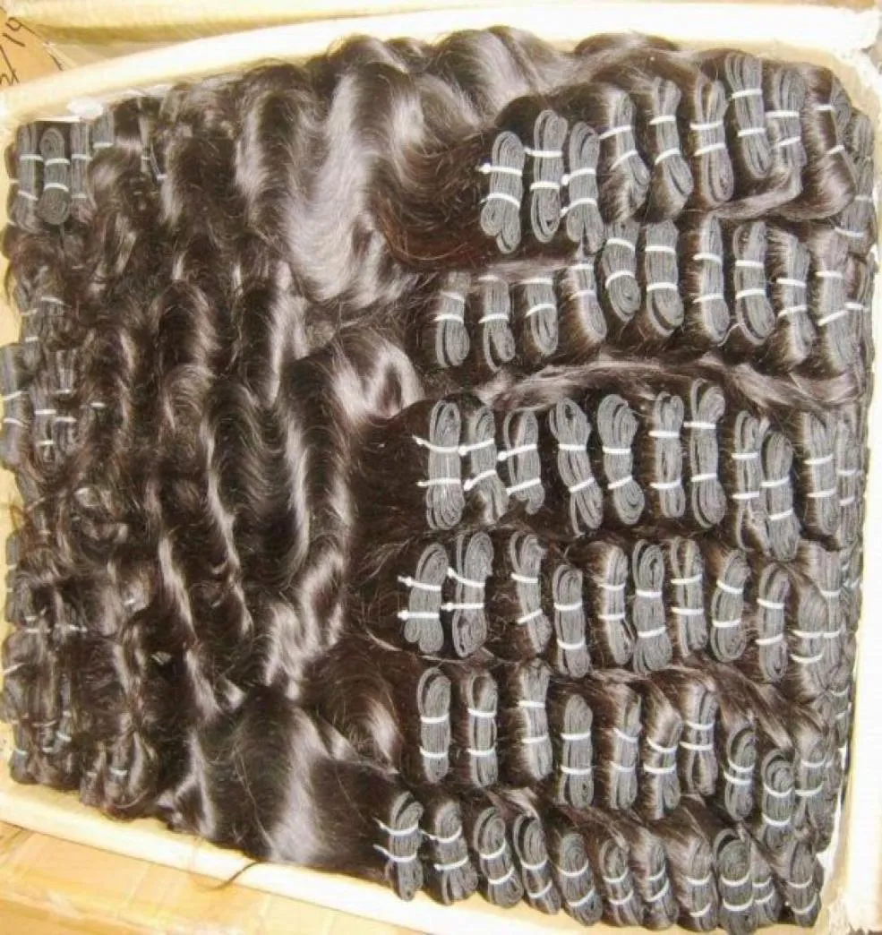 20pcslot bulk kilo処理された人間の髪の毛拡張インドのボディウェーブストレート織りテクスチャ86989091282433