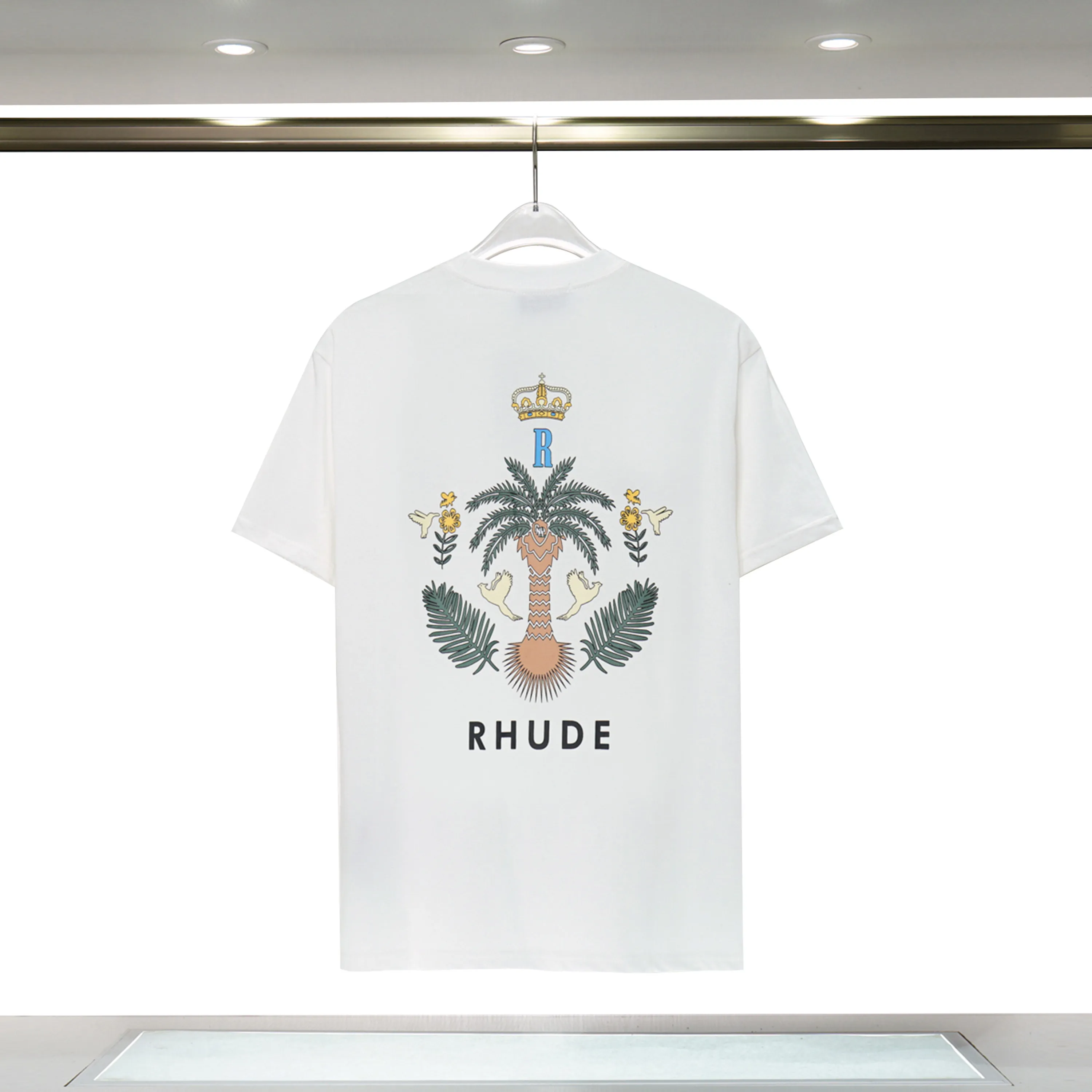 Rhude T-shirt Summer Designer T-shirt Hommes T Dessus De Chemise De Luxe Lettre Imprimer Chemise Hommes Femmes Vêtements À Manches Courtes S-XL T-shirts Modes Marques 65