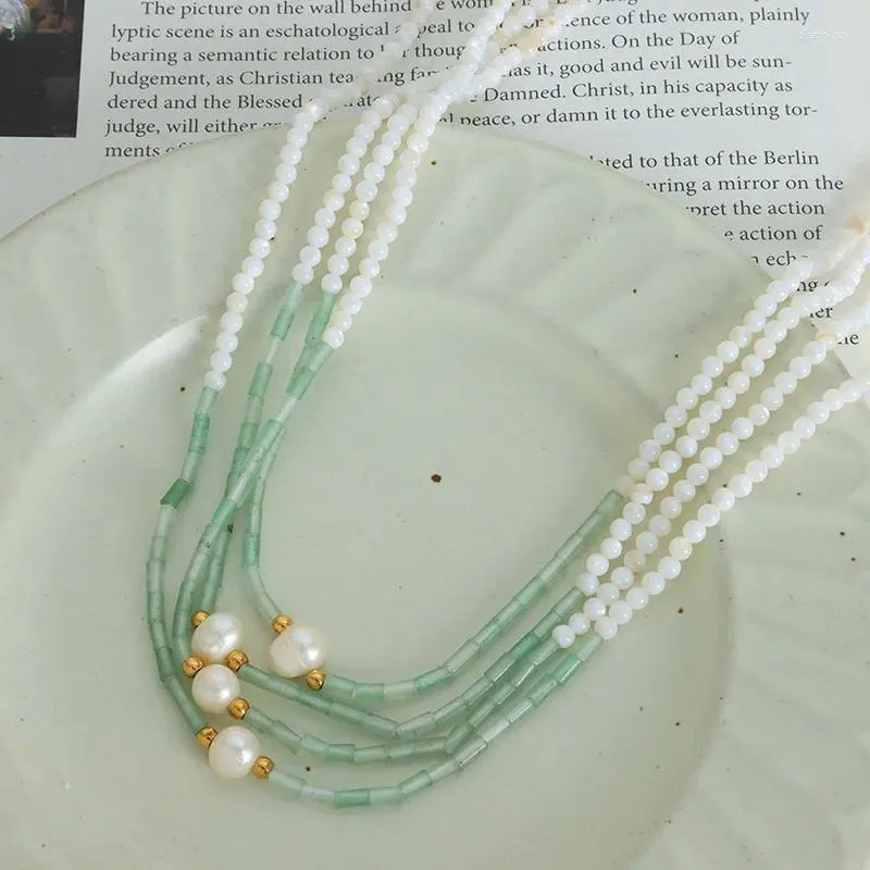Collares colgantes Collar de perlas de agua dulce para mujeres Cadena de piedra natural Accesorios de joyería de moda Chicas estéticas