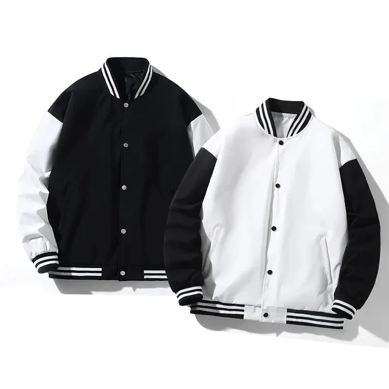 İnce Bombacı Ceketler Erkek Çift Beyzbol Ceketi Kadınlar Birleştirme Rüzgar kırıcı Unisex Style Varsity Özel Sokak Giyim 240102