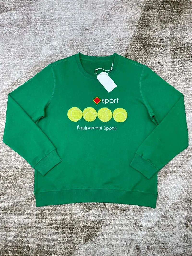 Sweats à capuche pour hommes à la mode vert pantalon à capuche costume décontracté ample brodé Tennis lettre sweat-shirt