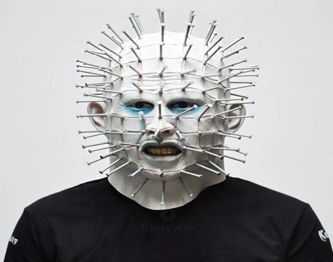 Yeni Cadılar Bayramı Korkunç Pinhead Zombie Maskeleri Hellraiser Film Cosplay Lateks Yetişkin Parti Maskeleri Cadılar Bayramı için