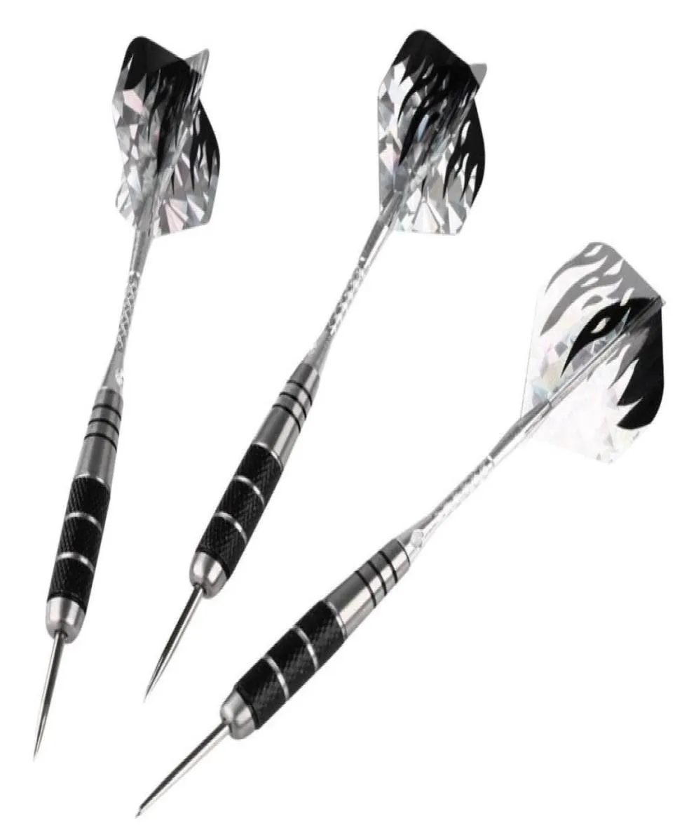 3pcsSet 3Pcs Dardos pontiagudos de aço Jogos de esportes internos Dardos rígidos padrão Barril de ferro banhado a níquel AL Shafts Aurora Wing Hunting 85708177