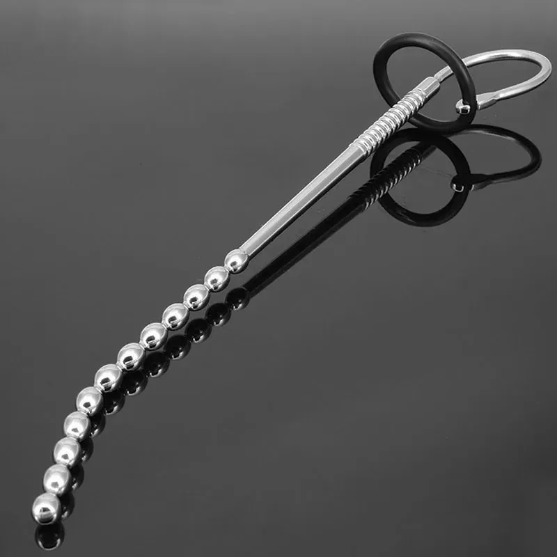 Super długie 250 mm Penis Wtyk Dilators Stal nierdzewna zabawki seksu biżuterii silikonowe pierścień kutas brzmiący 240102