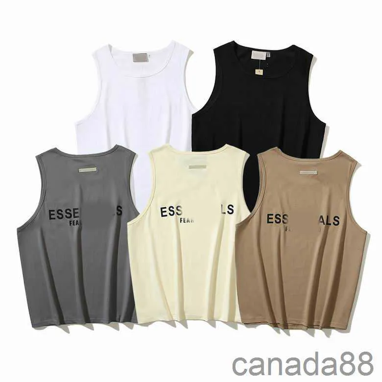 Designer Hommes Femmes Gilet sans manches Summer Ess Tshirt Blanc Noir Lettre Impression T-shirt Vêtements Spray Lettre À Manches Courtes F0g Hommes VAJ4 YKAU