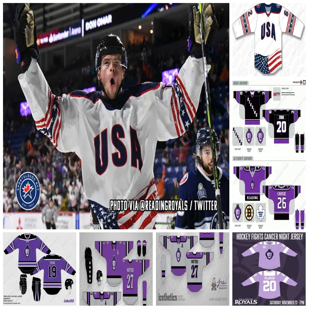 Reading Royals Hockey Jersey 25 Gerard Gaucher Barratt Butcher