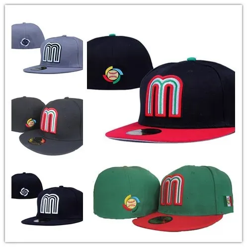 Messico Cappelli aderenti Berretti da baseball Moda Hip Hop Taglia Osso per uomo Donna Lettera M Completamente chiuso Gorras Alta qualità 231229