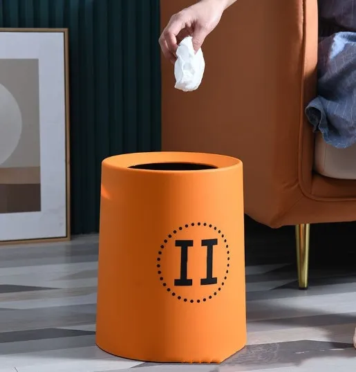 Luxury Trash Can Hushållen High-End vardagsrum sovrum badrum toalett kök utan lock stora horn avloppskorg