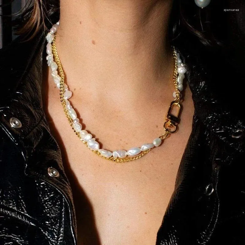 Collier ras du cou en perles naturelles pour femmes, bijoux de styliste, robe de défilé en T, style Boho, japonais, coréen, gothique, tendance