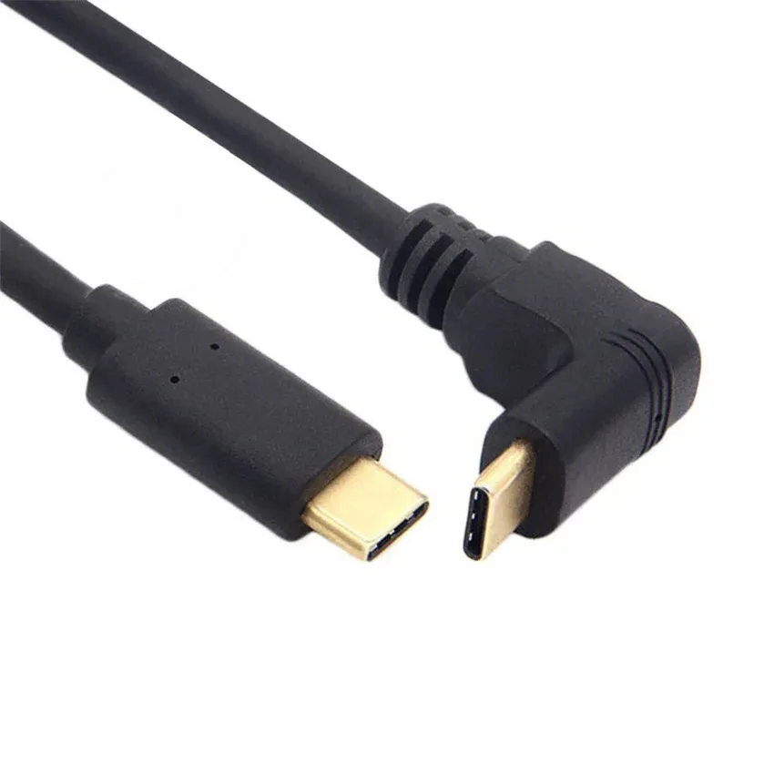 USB3.1Type-C dubbel armbågsdatalinje med en 90 graders böjning för mobiltelefoner, bärbara datorer, mobila hårddiskar och laddare