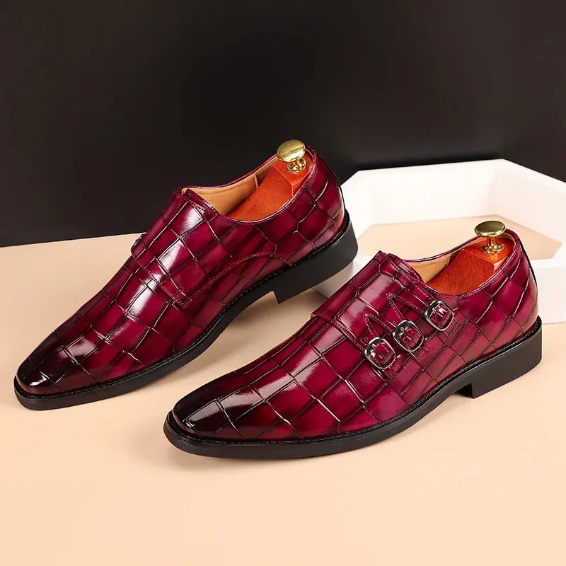 Gacco Burgundy Patent Leather Square Toe Dress Shoes Men\'s Size EU 43 Cato_Burgundy_01.jpg?v=  main image 4