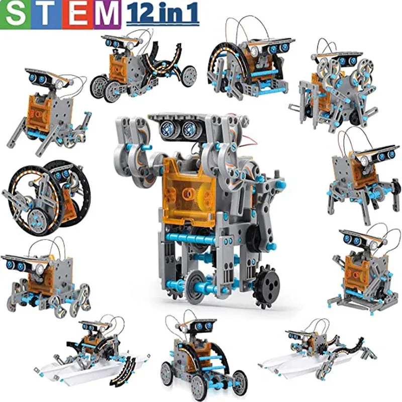 12 in 1 Giocattoli Kit di scienze educative Tecnologia solare Robot Apprendimento giocattolo scientifico per bambini Completo di 612 anni 240102