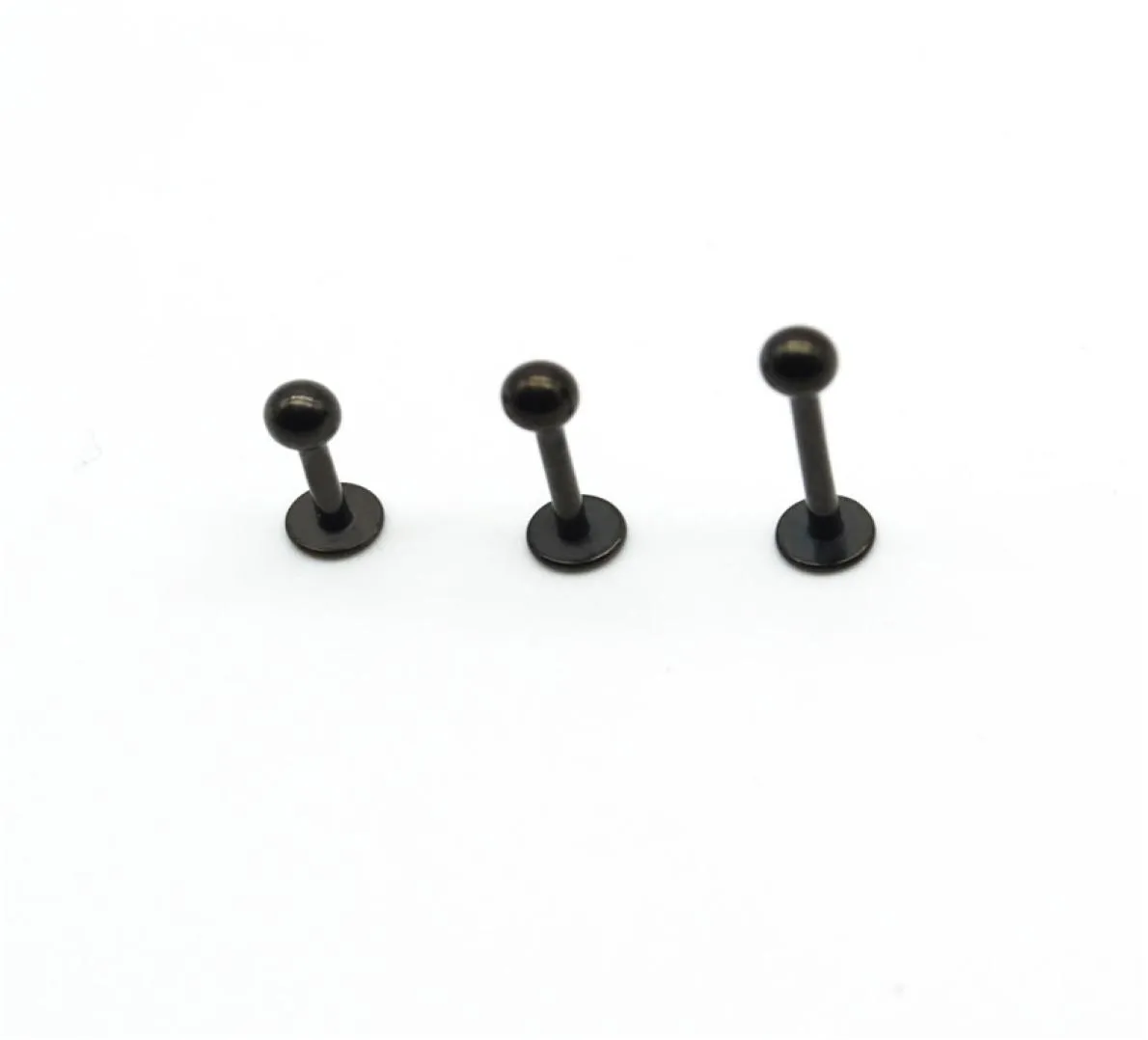 Black LaBret Ring Lip Stud Bar Steel 16 Gauge Populära kroppsmycken Liage Tragus Piercing Chin Helix Hose7585540