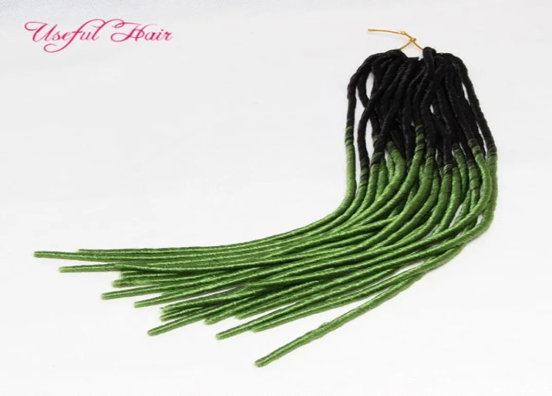 FAUX LOCS OMBRE GREEN Estensioni per capelli treccia morbida in fasci dreadLOCKS trecce SINTETICHE all'uncinetto trecce HAIR MARLEY JUMBO BRAIDS1547778