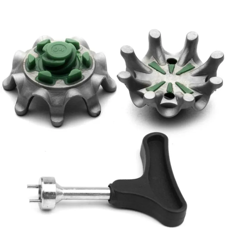 Lock Spikes Golf Shoe Spikes Cleats Replacement with Wrench - Black Twist Lock ...