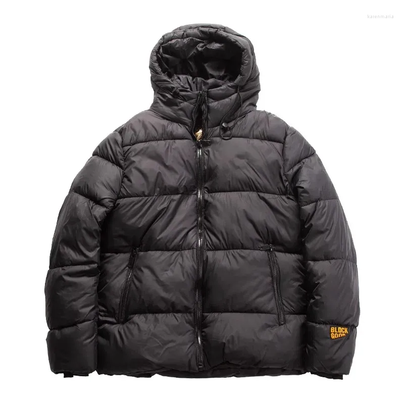 Männer Jacken Winter Mit Kapuze Baumwolle Jacke Verdicken Warme Flauschige Casual Brot Mantel Outdoor Winddicht Schwarz Männlich