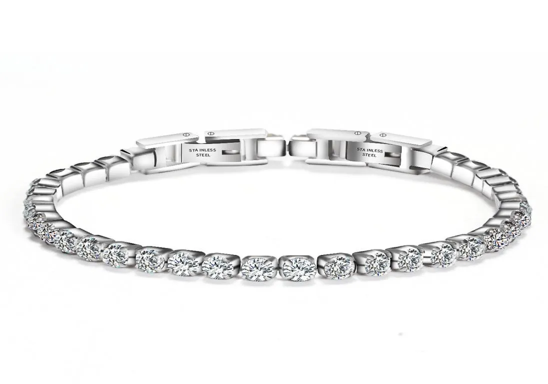 Bracelet de Tennis en acier inoxydable pour femmes, pierres de zircone cubique, cristaux, bijoux Hip Hop 19cm9959064