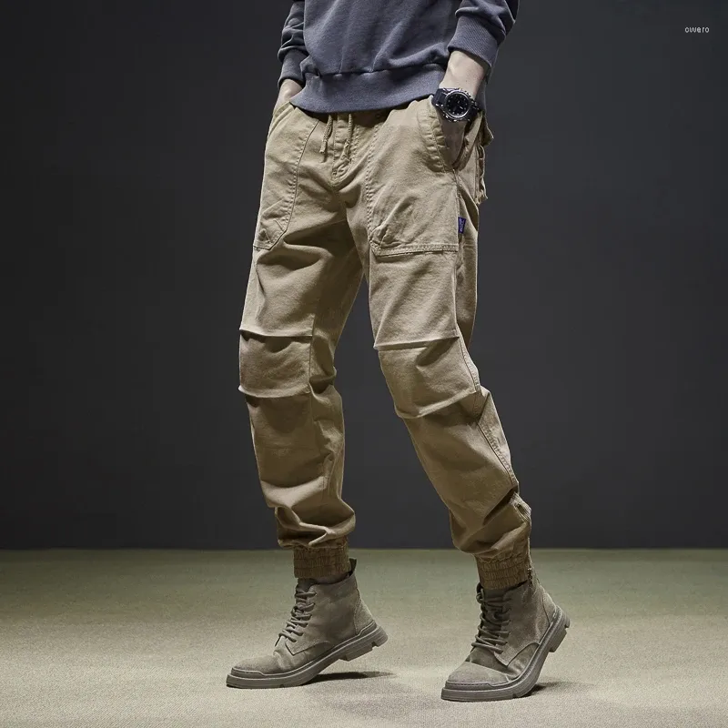 Pantaloni da uomo Cargo Zipper Multi-tasche Casual Tattici Militari Esercito Pantaloni dritti larghi Tuta da uomo Elastico in vita