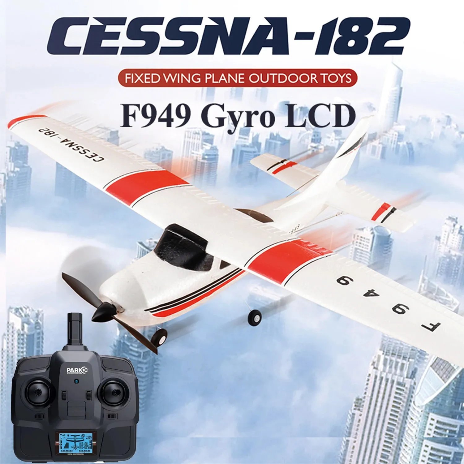 WLtoys 24G F949 Versione LCD RC Aereo 182 3D6G 3Ch Aereo ad ala fissa Drone esterno RTF con giroscopio e regalo notturno 231229