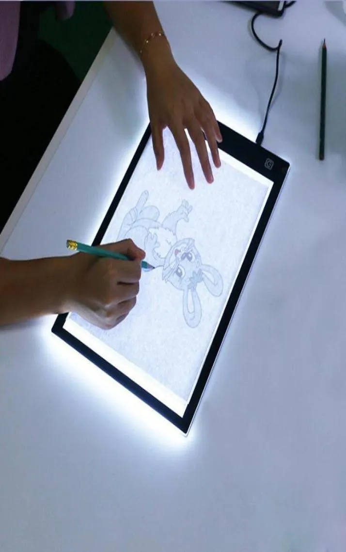 DHL LED -grafisk surfplatta Skrivande målning Ljusbox Tracing Board Copy Pads Digital Ritning Tablet Artcraft A4 Copy Table LED BOARD 4977792